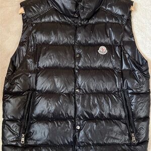 Moncler Shiny Black Quilted Vest